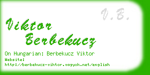 viktor berbekucz business card